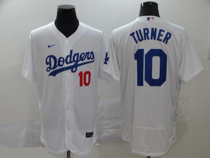 Men Los Angeles Dodgers #10 Turner White Elite Nike Elite MLB Jerseys